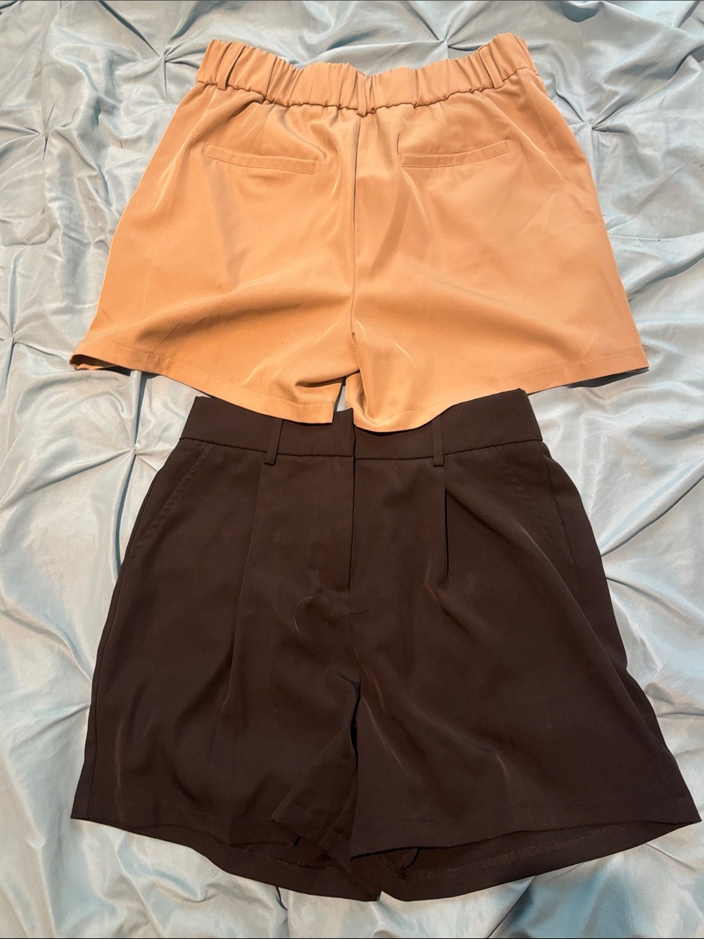 Versatile Beige and Black Women's Tailored Shorts - Effortless Summer Pair